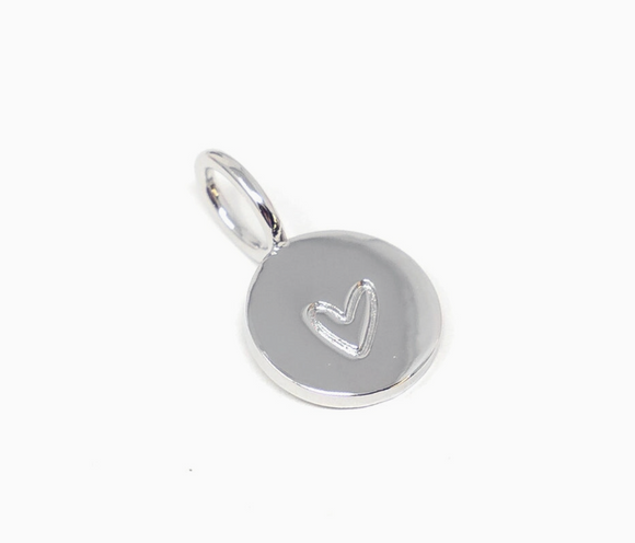 Engraved Heart Charm | Silver