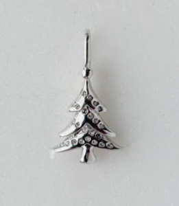 Christmas Tree Charm in Bright White Crystal