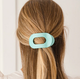 Totally Turquoise Small Flat Round Hair Clip