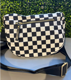 Checkered Nylon Bum Bag | Black