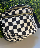 Checkered Nylon Bum Bag | Black