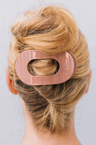 Mocha Mousse Large Flat Round Hair Clip
