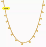 Station Disc Charm Adjustable Necklace