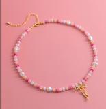 Blushing Beauty Coquette Bead Pearl Necklace