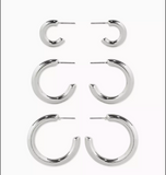 Lightweight Silver Hoop Set