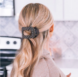 Truly Taupe Quilted Medium Flat Round Hair Clip