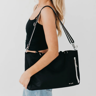 Nina Nylon Tote Bag | Black