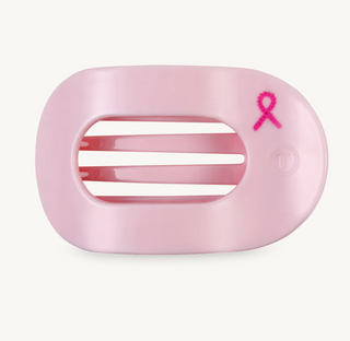 Pink Ribbon Power Large Flat Round Hair Clip