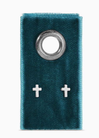 Small Cross Studs | Silver