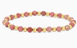 Stretch Stone & Bead Bracelet | Pink