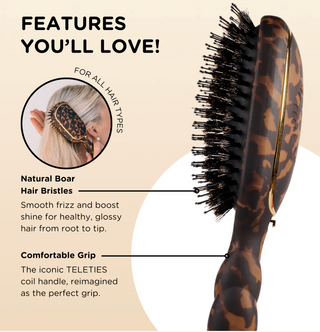 Boar Bristle Hair Brush - Tortoise