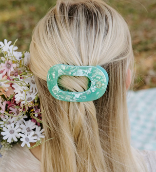 Spring Splash Medium Flat Round Hair Clip