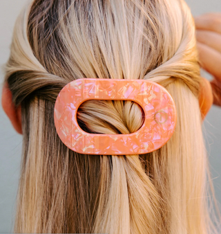 Dreamsicle Medium Flat Round Hair Clip