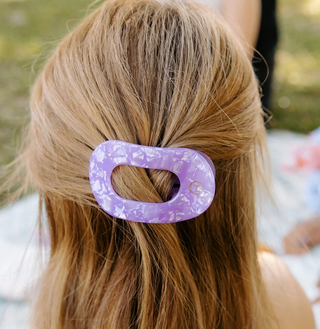 Lavender Mist Small Flat Round Hair Clip