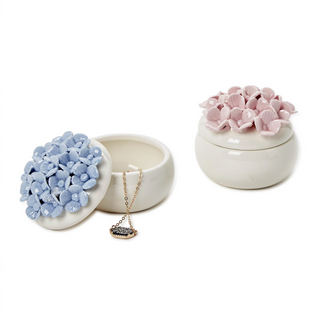 Hydrangea Trinket Jewelry Box with Lid