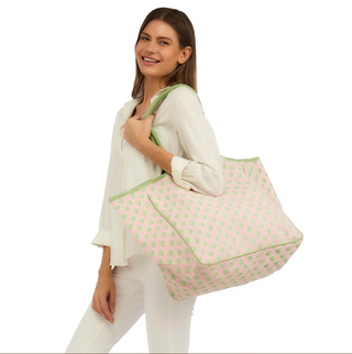 Floral Block Printed Tote Bag