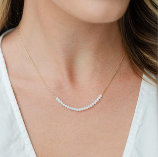 Delicate Crystal Accented Necklace | White