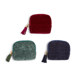 Perfectly Sorted Textured Velvet Pouch with Organized Interior