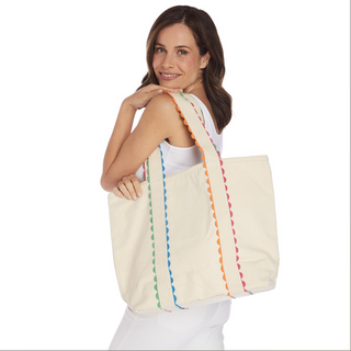 Bright Side Colorful Ric Rac Trim Tote