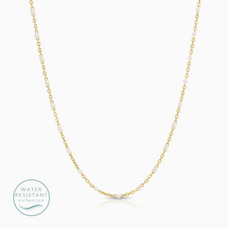 Delicate Confetti Chain Necklace | White