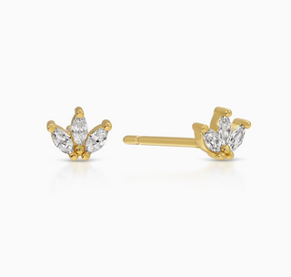 Triple Marquise Cubic Zirconia Studs