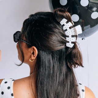 Classic White Polka Dot Party Large Claw Clip