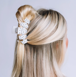 Classic White Polka Dot Party Medium Claw Clip