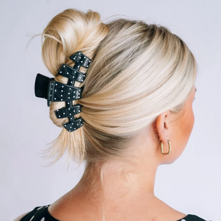 Classic Black Polka Dot Party Large Claw Clip