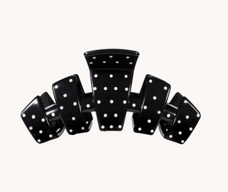 Classic Black Polka Dot Party Medium Claw Clip