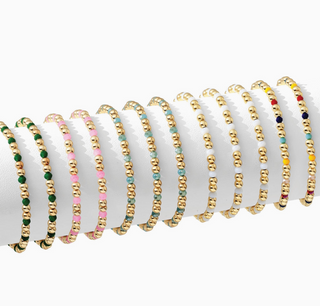 4mm Bead & Crystal Stretch Bracelets