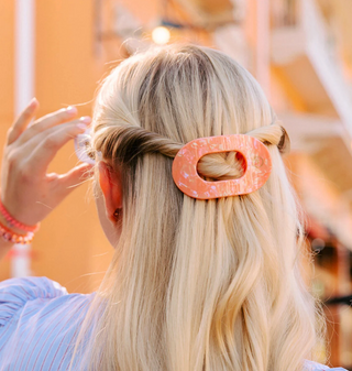 Dreamsicle Small Flat Round Hair Clip