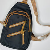 Mila Black & Cognac Sling Crossbody Bag